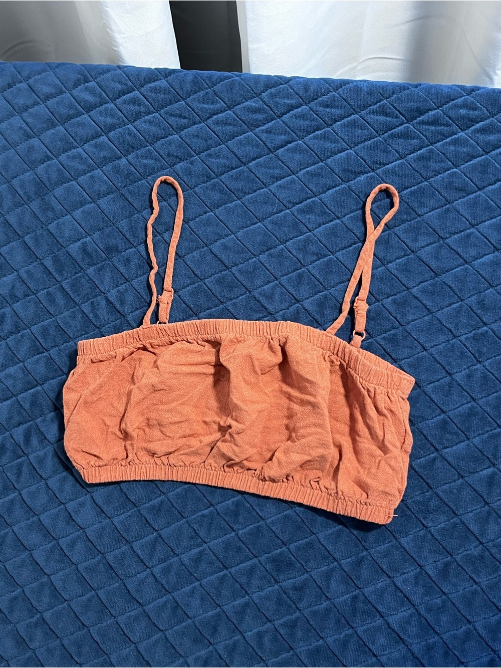 mahina Rustic Orange Crop Top w/ Adjustable Spaghetti Straps - Women Size Small